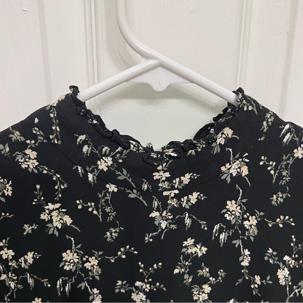 Reformation Mock Neck Floral Mini Dress